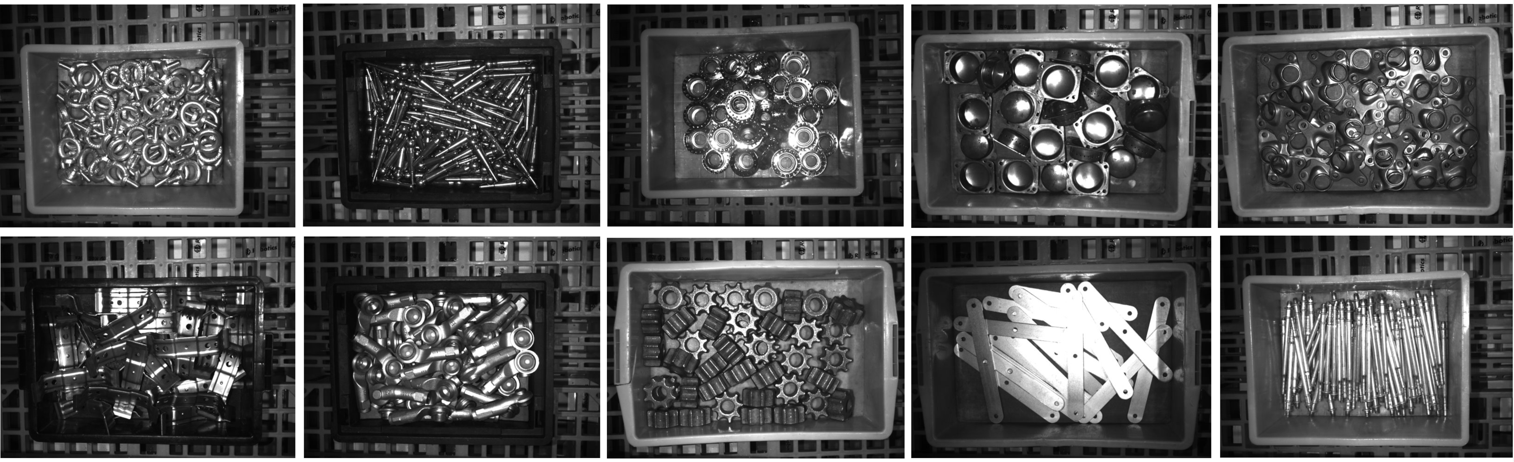 XYZ-IBD Scenes showing various industrial bin-picking scenarios